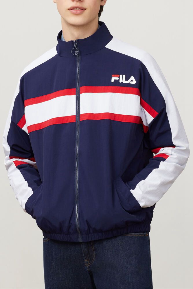 Fila Jakke Herre Marineblå/Hvite/Rød Carter Woven 968243-CBG